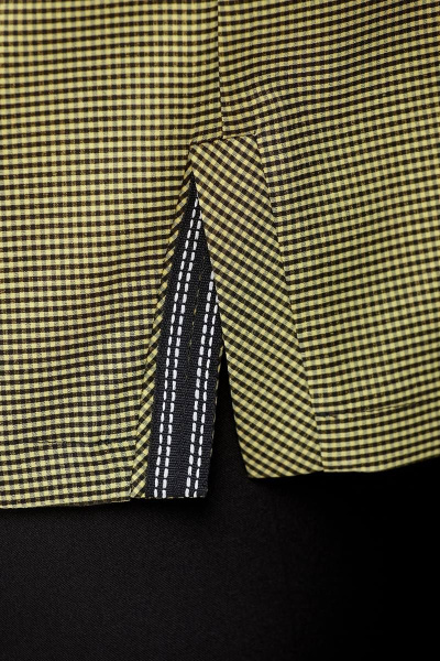 Рубашка из текстиля с коротким рукавом и пуговицами Zlata 4177 желтый - фото 8