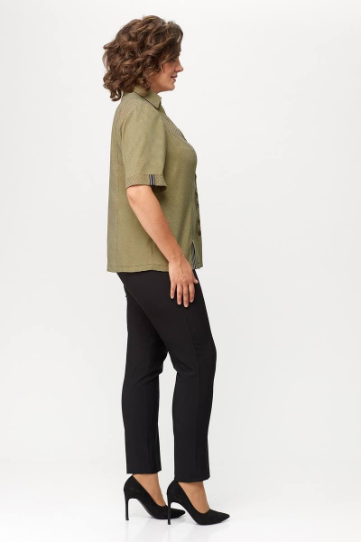 Рубашка из текстиля с коротким рукавом и пуговицами Zlata 4177 желтый - фото 2