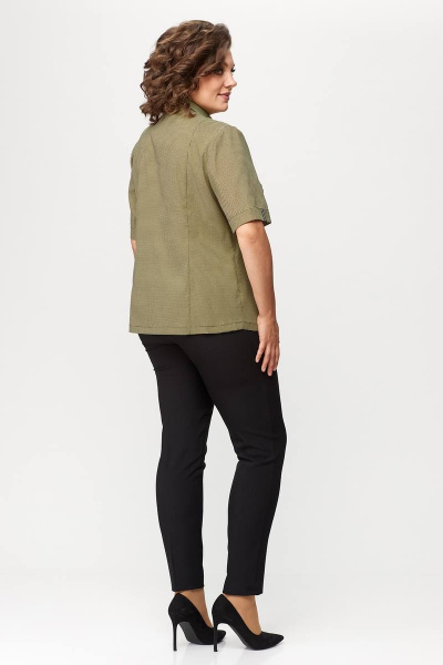 Рубашка из текстиля с коротким рукавом и пуговицами Zlata 4177 желтый - фото 3