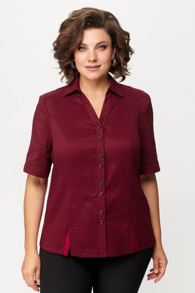 Платье с дизайнерской вышивкой из трикотажа Zlata 4177 бордовый - фото 5