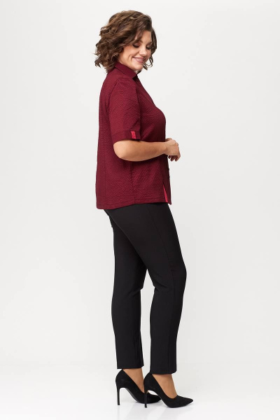 Платье с дизайнерской вышивкой из трикотажа Zlata 4177 бордовый - фото 2