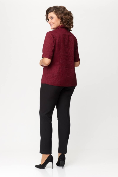 Платье с дизайнерской вышивкой из трикотажа Zlata 4177 бордовый - фото 3