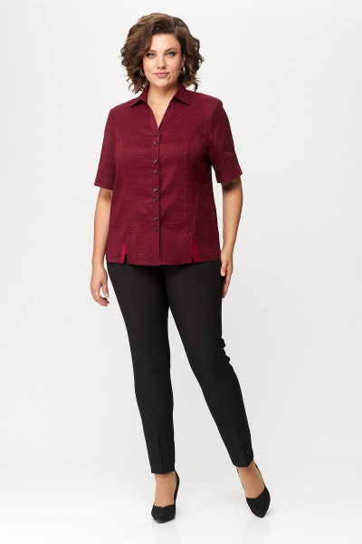 Платье с дизайнерской вышивкой из трикотажа Zlata 4177 бордовый - фото 1