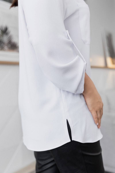 Туника делового стиля с длинным рукавом и воротником ASV 2561 белый - фото 3