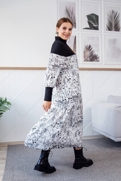 Платье ASV 2635 бело-черный - фото 4