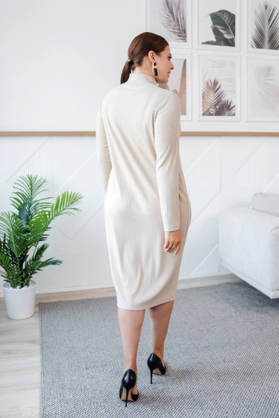 Комплект платье и туника с асимметричным вырезом ASV 2620 черно-бежевый - фото 9