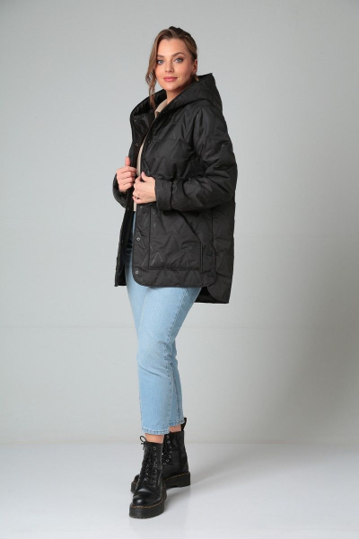 Пальто свободного кроя с капюшоном и съемным поясом Modema м.2034/1 - фото 7