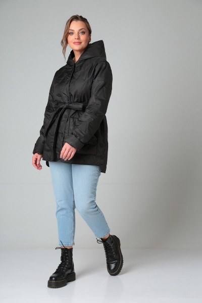 Пальто свободного кроя с капюшоном и съемным поясом Modema м.2034/1 - фото 6