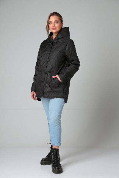 Пальто свободного кроя с капюшоном и съемным поясом Modema м.2034/1 - фото 2