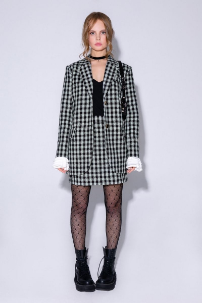 Юбка PiRS 4744 черно-зеленая клетка - фото 1