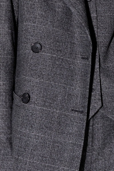 Двубортный жакет прямого силуэта из клетчатой ткани PiRS 4759 серая клетка - фото 5