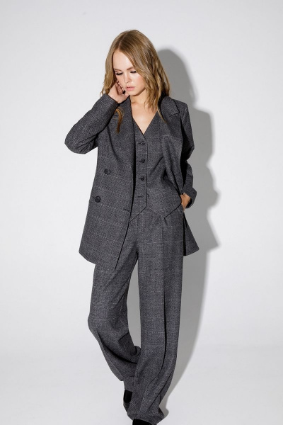 Брюки PiRS 4761 серая клетка - фото 2