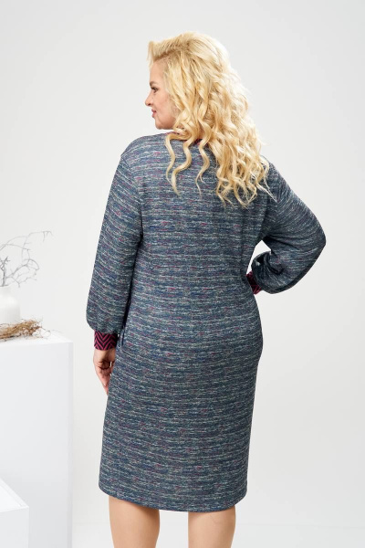 Платье из трикотажа с кокеткой и карманами Romanovich Style 1-2575 меланж - фото 9