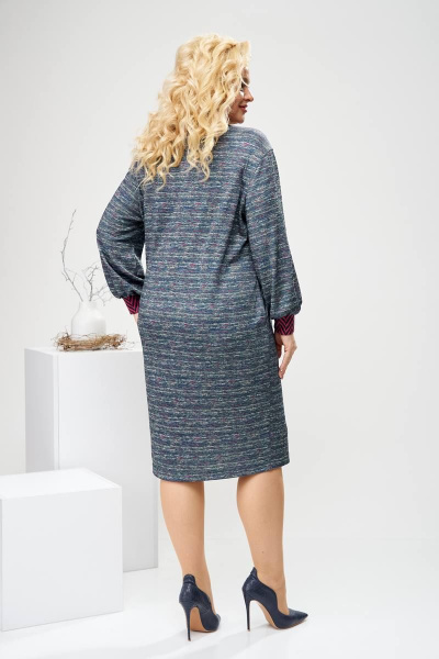 Платье из трикотажа с кокеткой и карманами Romanovich Style 1-2575 меланж - фото 8