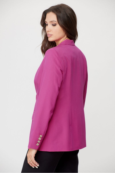 Комплект из жакета и брюк в деловом стиле из текстиля БелЭльСтиль 205-2_80_22+596-2_79_22 розово-черный - фото 7