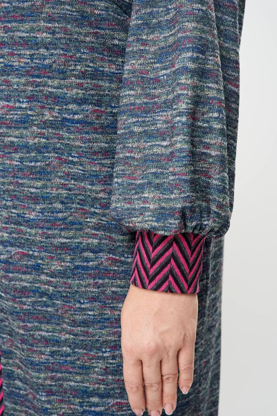 Платье из трикотажа с кокеткой и карманами Romanovich Style 1-2575 меланж - фото 7