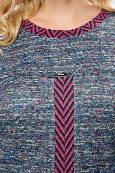 Платье из трикотажа с кокеткой и карманами Romanovich Style 1-2575 меланж - фото 6