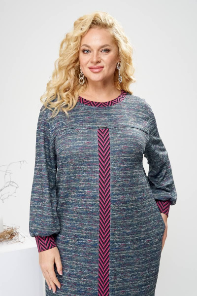 Платье из трикотажа с кокеткой и карманами Romanovich Style 1-2575 меланж - фото 5