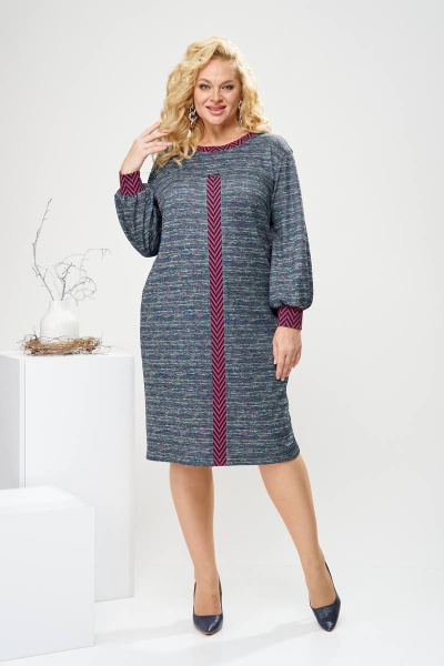 Платье из трикотажа с кокеткой и карманами Romanovich Style 1-2575 меланж - фото 3