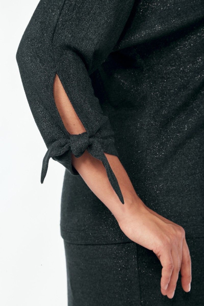 Костюм из трикотажа с юбкой с блеском и резинкой наверху Диомант 1920 графит - фото 6