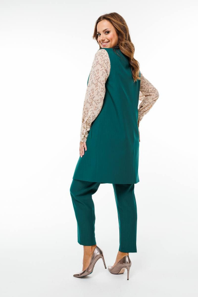 Градуированные брюки из текстиля с эластичным поясом SandyNa 130560 зеленый - фото 3