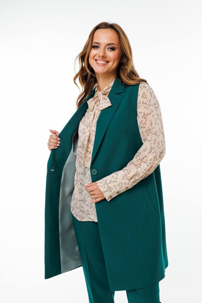 Градуированные брюки из текстиля с эластичным поясом SandyNa 130560 зеленый - фото 5