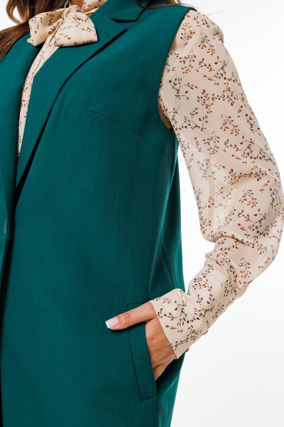 Градуированные брюки из текстиля с эластичным поясом SandyNa 130560 зеленый - фото 7