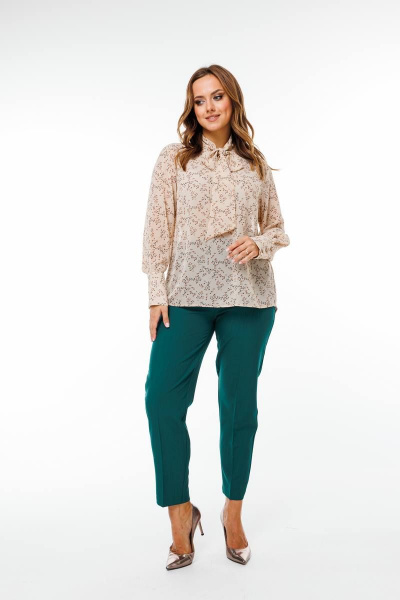 Градуированные брюки из текстиля с эластичным поясом SandyNa 130560 зеленый - фото 8