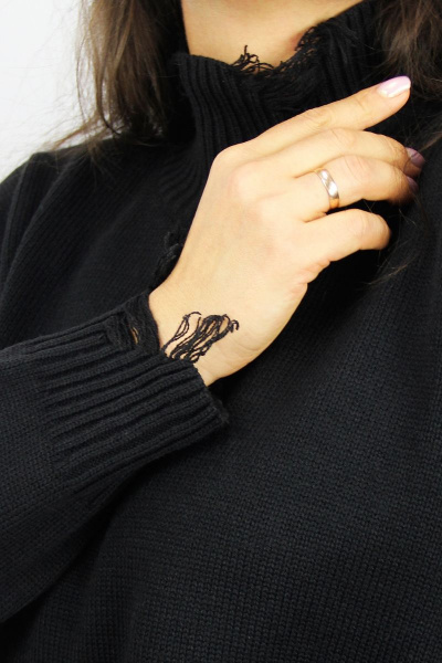 Туника длинная спущенная линия плеча демисезонная Полесье С1723-23 3С3227-Д43 158,164 глубокий черный - фото 3