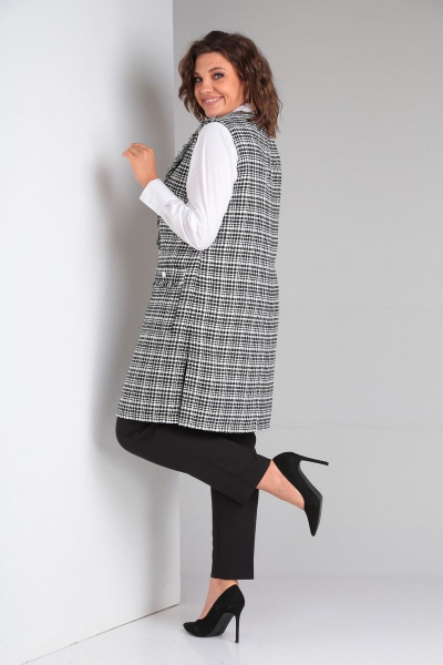 Комплект: жилет, блуза и брюки из текстиля для делового стиля Takka Plus 23-199 - фото 18