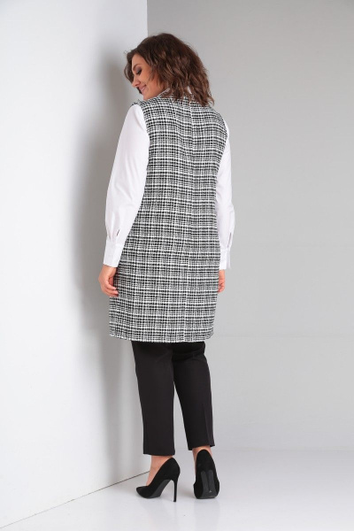 Комплект: жилет, блуза и брюки из текстиля для делового стиля Takka Plus 23-199 - фото 17