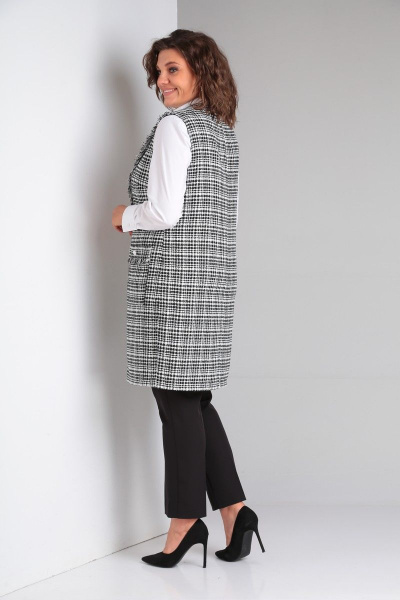 Комплект: жилет, блуза и брюки из текстиля для делового стиля Takka Plus 23-199 - фото 15