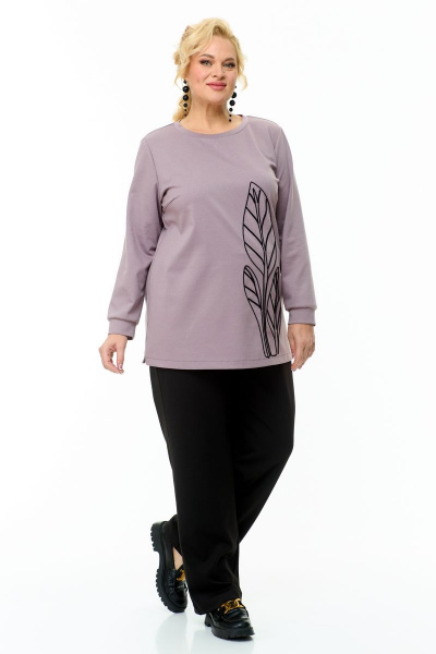 Демисезонные брюки и джемпер в стиле повседневный OVERYOU М117/2 лиловый - фото 5