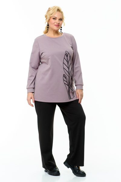 Демисезонные брюки и джемпер в стиле повседневный OVERYOU М117/2 лиловый - фото 4