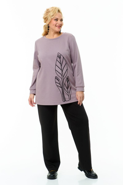 Демисезонные брюки и джемпер в стиле повседневный OVERYOU М117/2 лиловый - фото 2