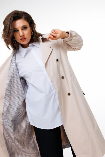 Тренч Anelli 1419 кофе_со_льдом - фото 3