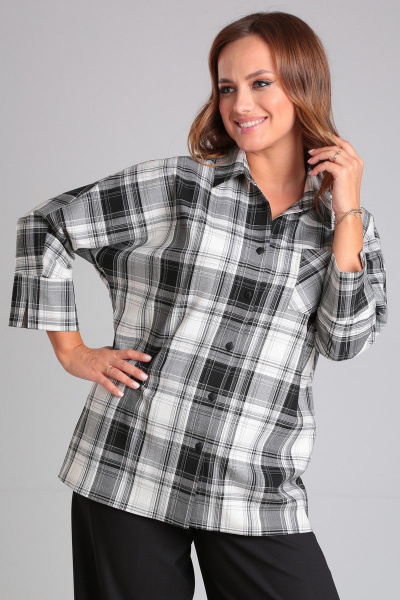 Блузка в клетку из вискозы для повседневных образов Angelina & Сompany 894 - фото 8
