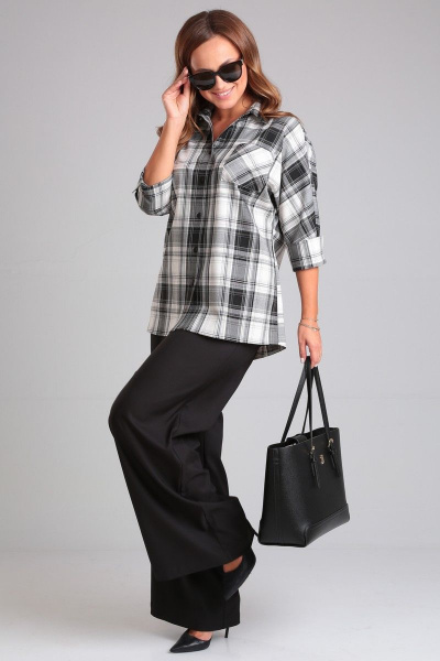 Блузка в клетку из вискозы для повседневных образов Angelina & Сompany 894 - фото 6