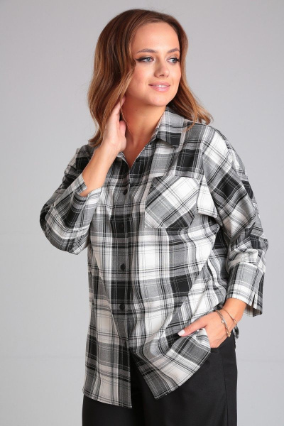Блузка в клетку из вискозы для повседневных образов Angelina & Сompany 894 - фото 5