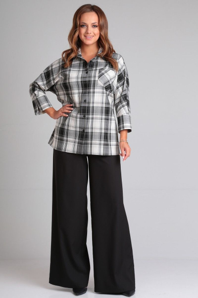 Блузка в клетку из вискозы для повседневных образов Angelina & Сompany 894 - фото 2