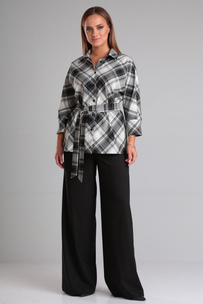 Демисезонное платье с вышивкой и нагрудными вытачками Angelina & Сo 896 - фото 6