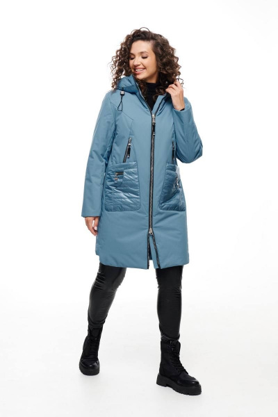 Пальто Beautiful&Free 6090 голубой - фото 4