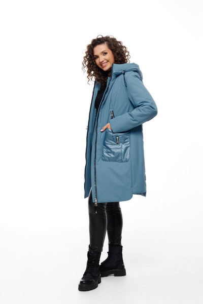 Пальто Beautiful&Free 6090 голубой - фото 6