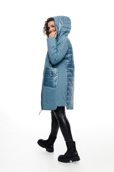 Пальто Beautiful&Free 6090 голубой - фото 7