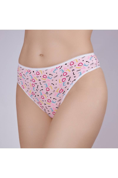 Трусы-стринги мультиколор и розовые из хлопка и трикотажа Verally 126-7 шуры-муры - фото 3