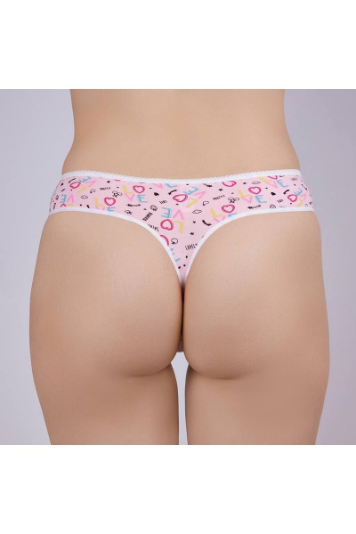 Трусы-стринги мультиколор и розовые из хлопка и трикотажа Verally 126-7 шуры-муры - фото 2