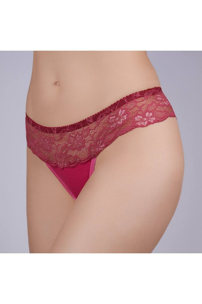 Трусы-стринги красные из эластичного кружева Verally 131-5 фуксия - фото 3