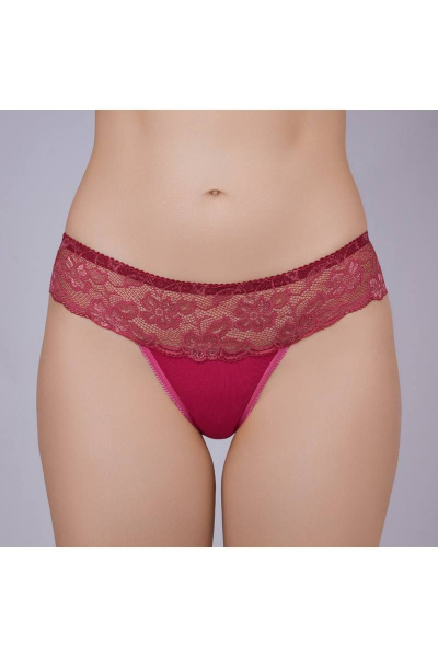 Трусы-стринги красные из эластичного кружева Verally 131-5 фуксия - фото 1
