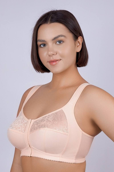 Бюстгальтер без каркасов из эластичного трикотажа с передней застежкой Verally 2128-1 жасмин - фото 3