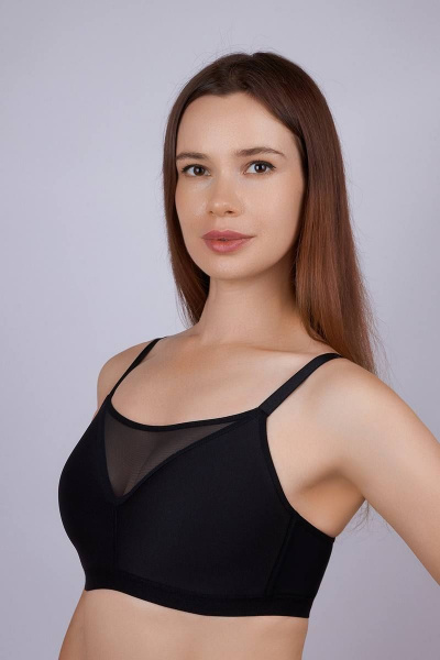 Бюстгальтер с мягкой чашкой из хлопка с формовкой для комфорта Verally 2135-1 черный - фото 3